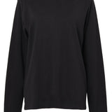 和紙コットン ロング Tシャツ-Black