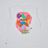 CLOUDY PARK Back Print T-Shirts （PINK）/ WHITE/L