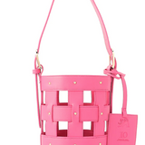 Fake Leather Mesh Tube Bag / PINK