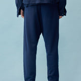 Washi Blend Tapered Trousers - Navy