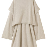 和紙ヤクロングカシュクールニット-Natural White